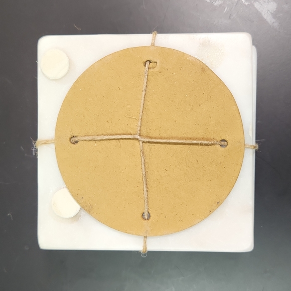 Marble Coaster Square Coasters, Set of 4, Handcrafted in India - Picture 5 of 5